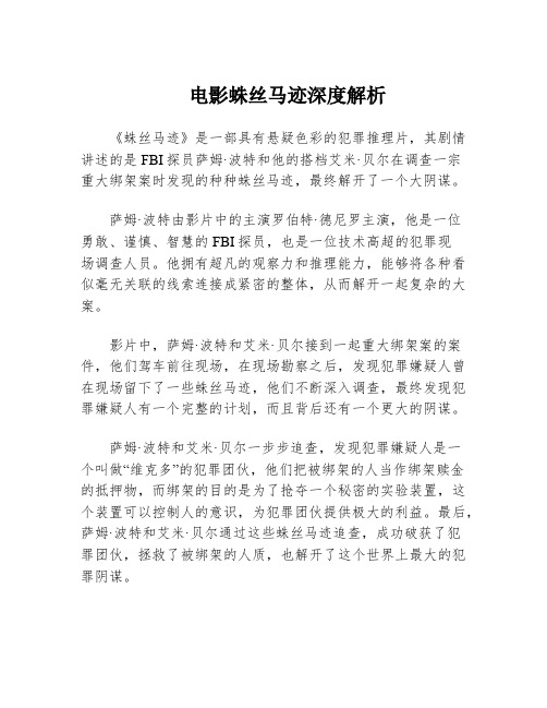 电影蛛丝马迹深度解析