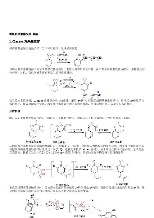 +++有机化学重排反应-总结