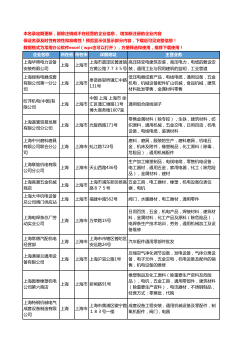 新版上海市通用机电工商企业公司商家名录名单联系方式大全577家