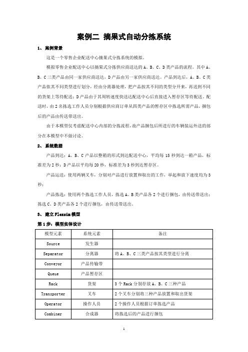 案例二：摘果式自动分拣系统