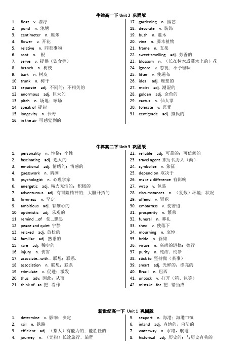 杨浦高中培训资料高三词汇总复习之 课本单词