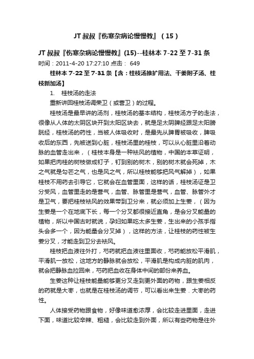 JT叔叔『伤寒杂病论慢慢教』（15）