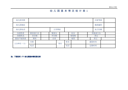 幼儿园基本情况统计表-表