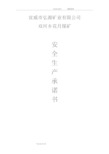 煤矿安全生产承诺书模板