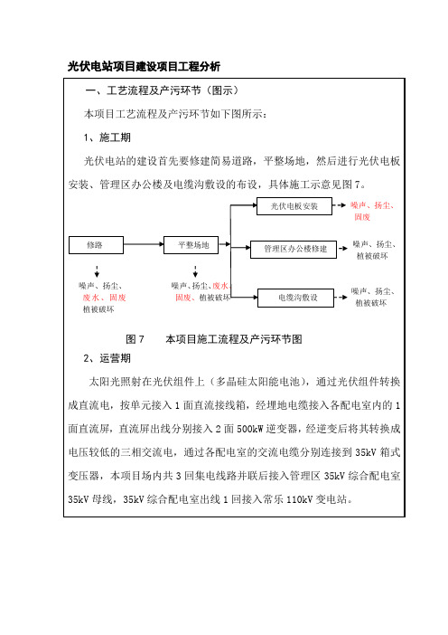 光伏电站项目建设项目工程分析