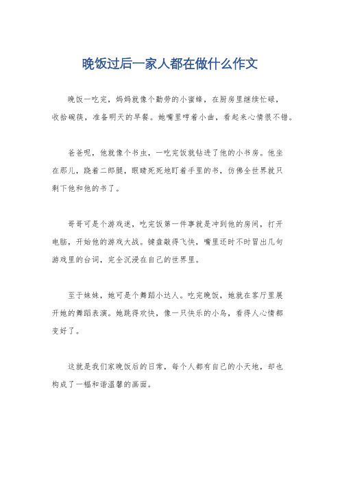 晚饭过后一家人都在做什么作文