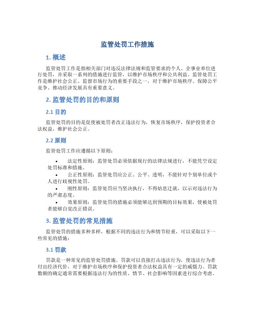 监管处罚工作措施