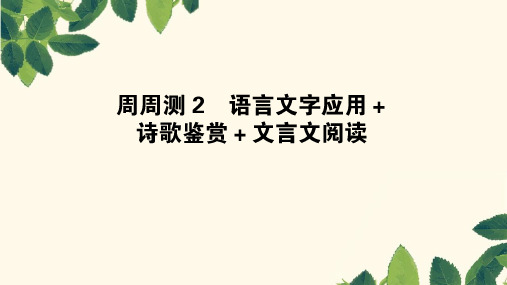 2019版高考语文全程刷题训练计划全国通用：周周测 2