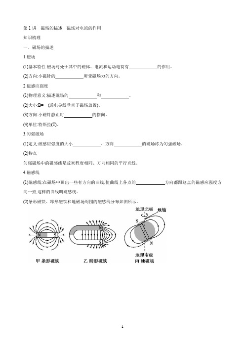 第1讲磁场的描述磁场对电流的作用(学生版)