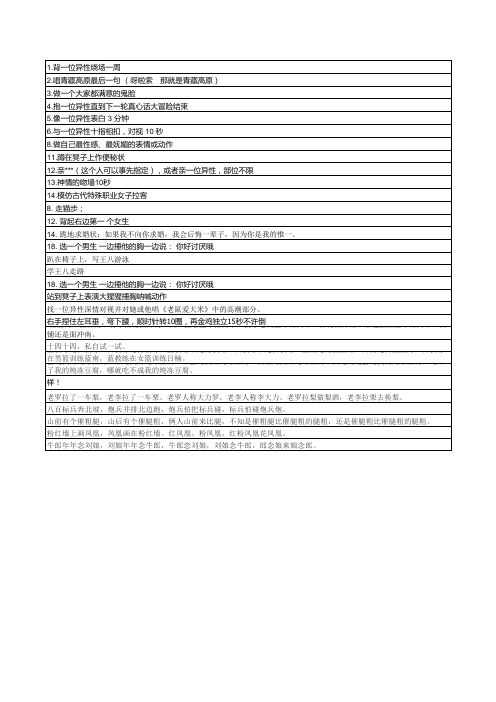 大冒险游戏惩罚内容