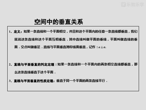 高中数学必修二《空间中的垂直关系》课件