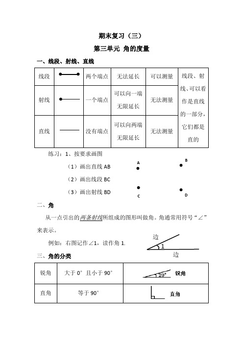 角的度量知识归纳