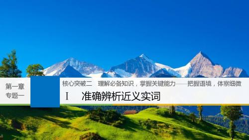 2019届高考一轮复习备考资料之语文(江苏专用)课件：第一章+语言文字的运用+专题一+核心突破二+Ⅰ