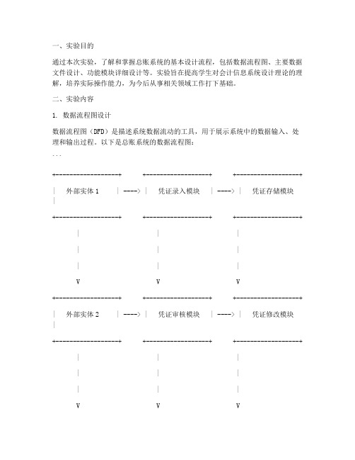 总账系统设计实验报告