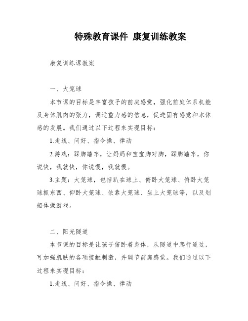 特殊教育课件 康复训练教案