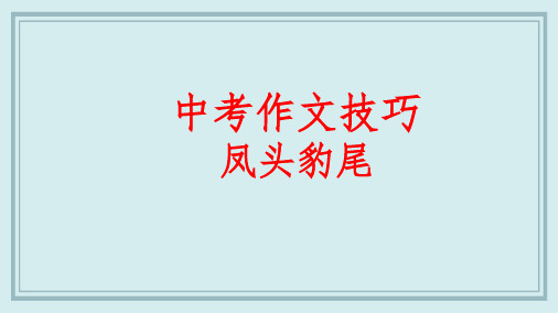 中考语文作文复习开头与结尾