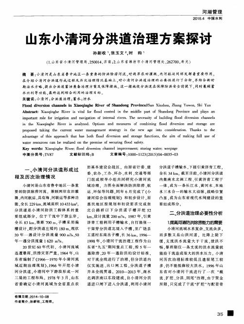 山东小清河分洪道治理方案探讨