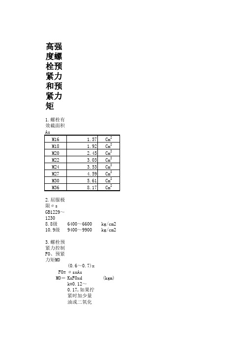 高强度螺栓预紧力