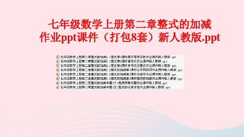 七年级数学上册第二章整式的加减作业ppt课件(打包8套)新人教版