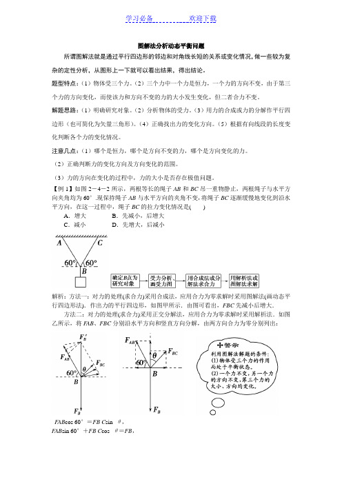 高中物理力学图解动态平衡问题与相似三角形问题