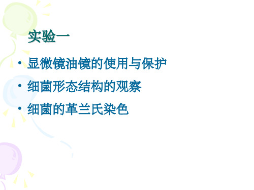 实验1微生物显微镜的使用细菌形态的观察和细菌的革兰氏染色讲解