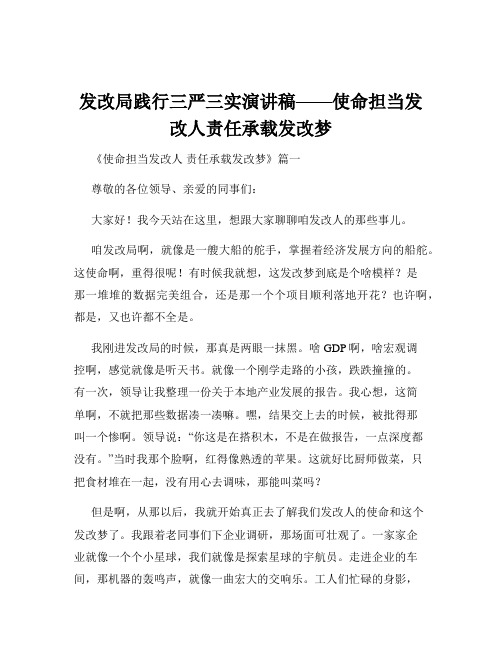 发改局践行三严三实演讲稿——使命担当发改人责任承载发改梦