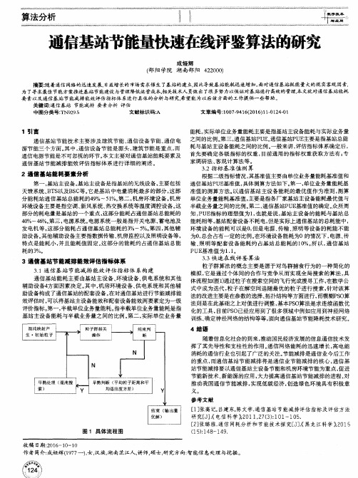 通信基站节能量快速在线评鉴算法的研究