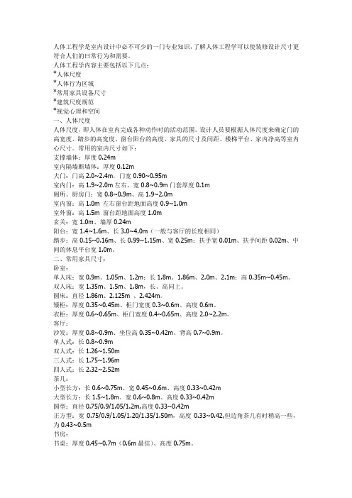 人体工程学是室内设计中必不可少的一门专业知识