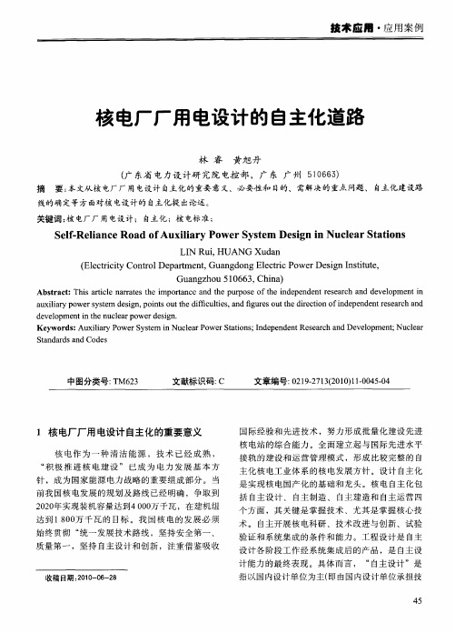 亥电厂厂用电设计的自主化道路