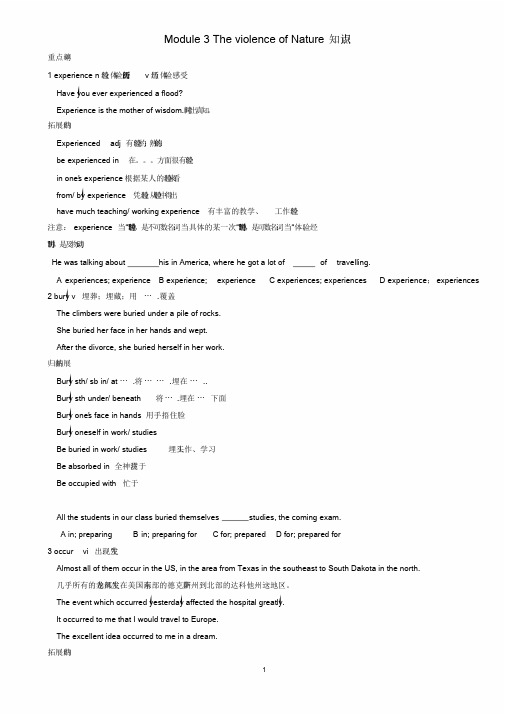 Module3TheviolenceofNature知识点.doc