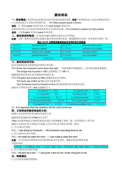 中考英语动词被动语态用法讲解