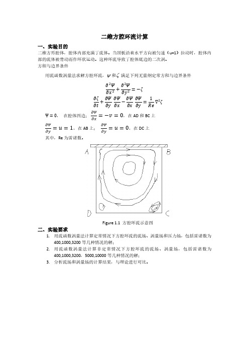 二维方腔环流计算