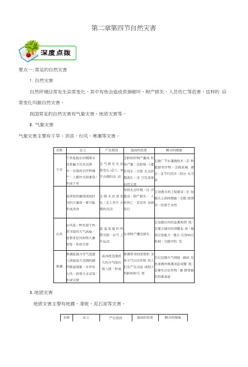 八年级地理上册24自然灾害深度点拨(新版)新人教版.docx