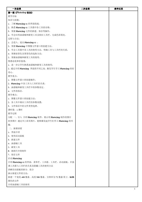 2015年初二ps教案