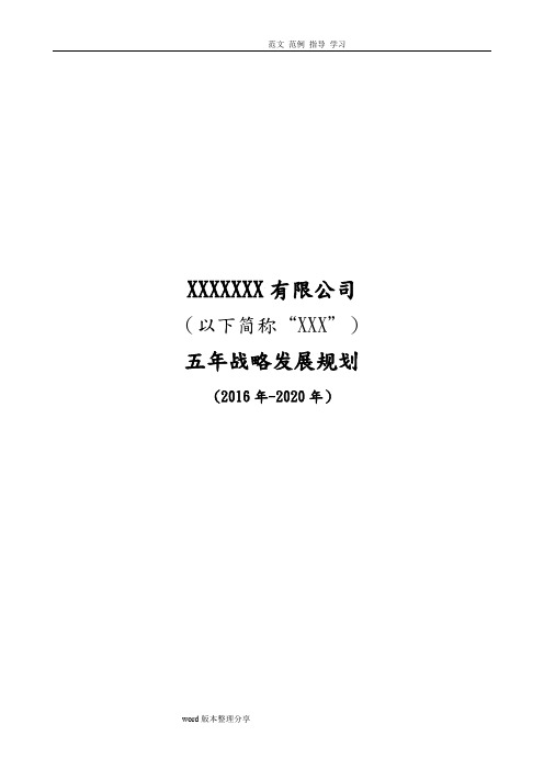 公司五年战略规划