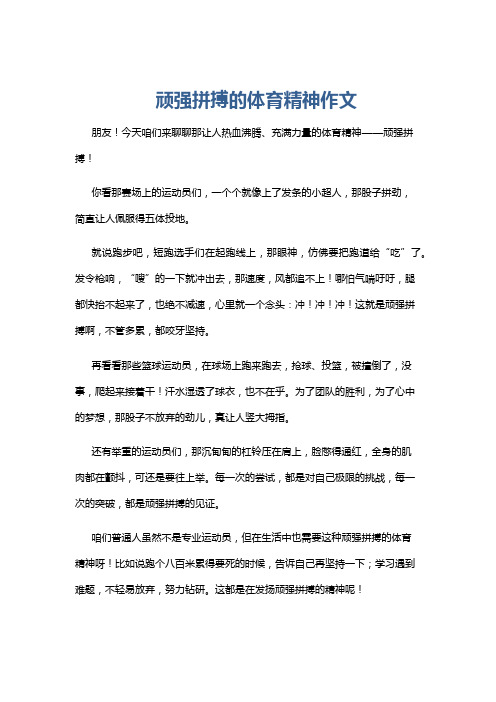 顽强拼搏的体育精神作文