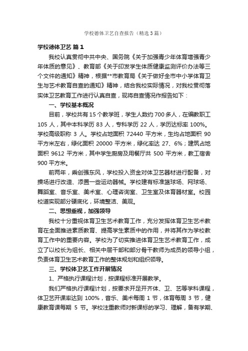 学校德体卫艺自查报告（精选3篇）