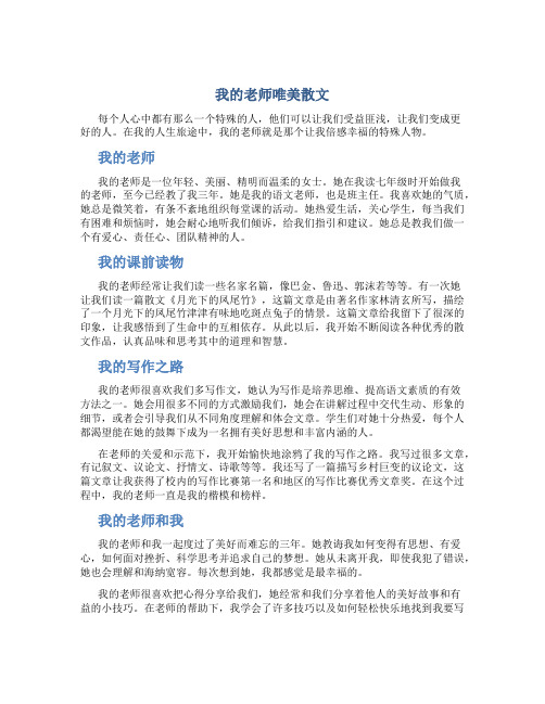 我的老师唯美散文