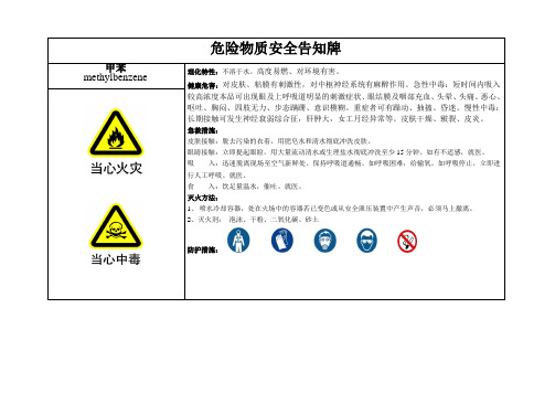 危险物质危害-甲苯