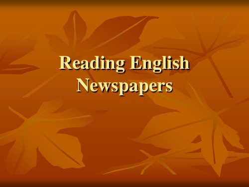 Reading English Newspapers