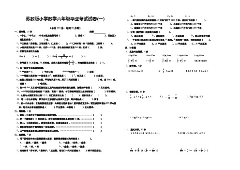 2016-2017学年度苏教版六年级数学下册毕业考试模拟试卷(精选四套)