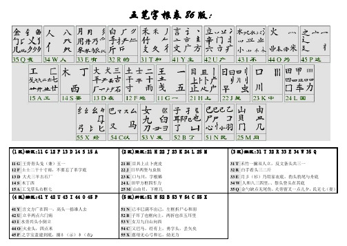 五笔字根表86版