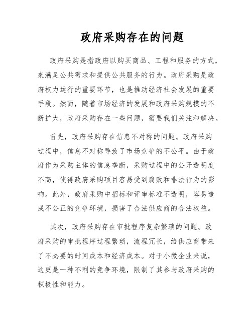 政府采购存在的问题