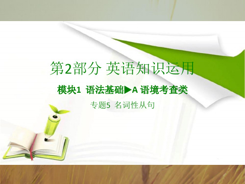 2018版高考英语全国版大一轮复习应试基础必备+高考考法突破课件：专题5 名词性从句 共43张 精品