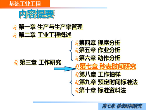 基础工业工程第7章秒表时间研究课件