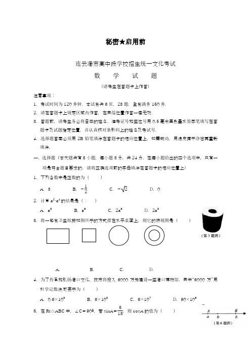 2019-2020年最新江苏省连云港市中考数学仿真模拟试题及答案解析