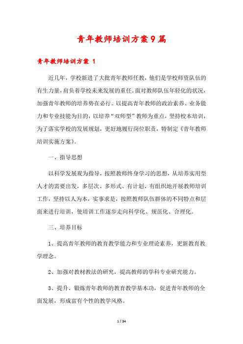 青年教师培训方案9篇