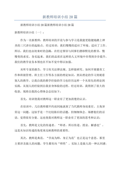 新教师培训小结20篇