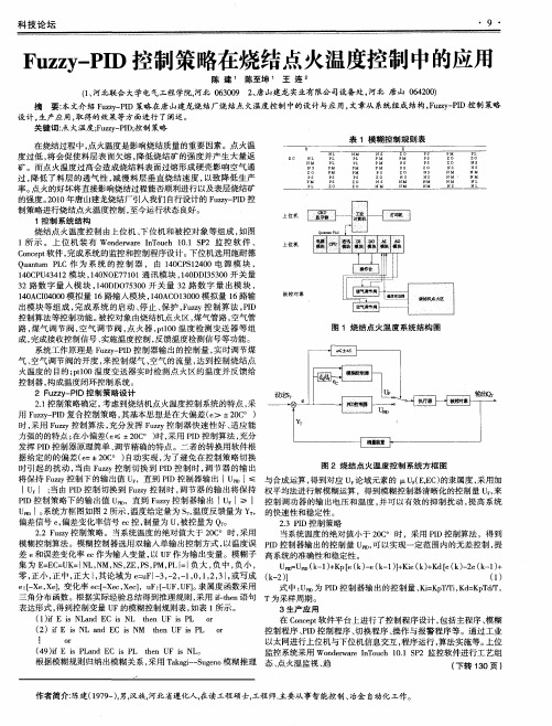 Fuzzy-PID控制策略在烧结点火温度控制中的应用