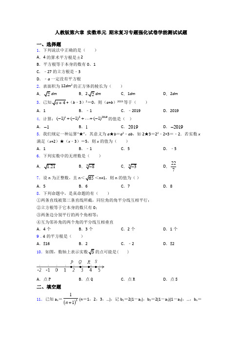 人教版第六章 实数单元 期末复习专题强化试卷学能测试试题